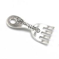 Zinc Alloy Pendant Cabochon Setting, Fork, antique silver color plated, Corrosion-Resistant & DIY 