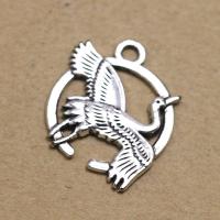 Zinc Alloy Animal Pendants, Crane, antique silver color plated, Corrosion-Resistant & DIY 