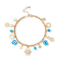 Evil Eye Schmuck Armband, Messing, mit Edelstein & Glas, mit Verlängerungskettchen von 3cm, goldfarben plattiert, Modeschmuck & für Frau, zwei verschiedenfarbige, Länge:16 cm, verkauft von PC