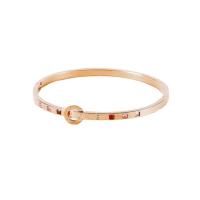 Brazalete de Aleación de Zinc, con cúbica circonia, chapado en color rosa dorada, Joyería & para mujer, 3mm, longitud:aproximado 16.5 cm, Vendido por UD