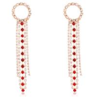 Fashion Fringe Earrings, Zinc Alloy, plated, for woman & with rhinestone 