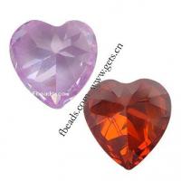 Cubic Zirconia Cabochons, Heart Grade A 