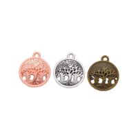 Zinc Alloy Flat Round Pendants, plated, vintage & DIY & hollow Approx 