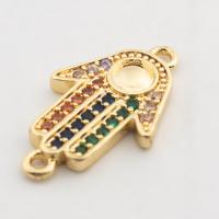 Cubic Zirconia Micro Pave Brass Connector, high quality gold color plated, DIY & micro pave cubic zirconia Approx 2mm 