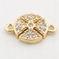 Cubic Zirconia Micro Pave Brass Connector, high quality gold color plated, DIY & micro pave cubic zirconia Approx 2mm 