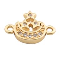 Cubic Zirconia Micro Pave Brass Connector, high quality gold color plated, DIY & micro pave cubic zirconia Approx 2mm 