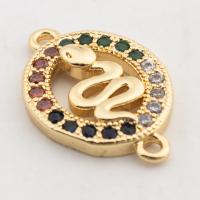 Cubic Zirconia Micro Pave Brass Connector, high quality gold color plated, DIY & micro pave cubic zirconia Approx 2mm 