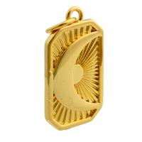 Brass Jewelry Pendants, Square, gold color plated, fashion jewelry & DIY 