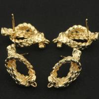 Brass Earring Stud Component, gold color plated, DIY & for woman Approx 1.3mm 