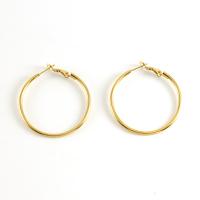 Acier titane boucle d'oreille cercle, Plaqué or 18K, bijoux de mode & pour femme, doré, 40mm, Vendu par paire