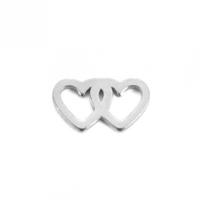 Stainless Steel Heart Pendants, 304 Stainless Steel, Vacuum Ion Plating, DIY & hollow 