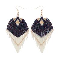 Fashion Fringe Earrings, Seedbead, mit Zinklegierung, goldfarben plattiert, Vintage & Folk-Stil & für Frau, keine, 45x105mm, verkauft von Paar