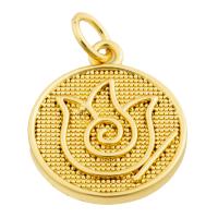 Brass Jewelry Pendants, Round, gold color plated, fashion jewelry & DIY 