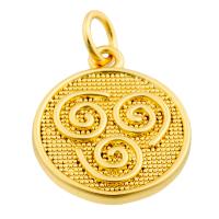 Brass Jewelry Pendants, Round, gold color plated, fashion jewelry & DIY 