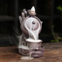 Incense Smoke Flow Backflow Holder Ceramic Incense Burner, Purple Clay, handmade, for home and office & durable & multifunctional 