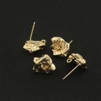 Brass Earring Stud Component, real gold plated, DIY 