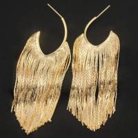 Fashion Fringe Earrings, Messing, vergoldet, Modeschmuck & für Frau, 87x26mm, verkauft von Paar