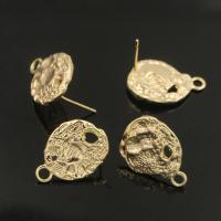 Brass Earring Stud Component, real gold plated, DIY 