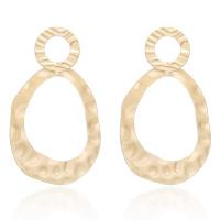 Boucle d'oreille goutte Zinc Alloy, alliage de zinc, ovale, Placage de couleur d'or, pour femme & creux Vendu par paire