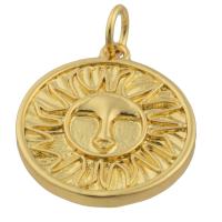 Brass Jewelry Pendants, Sun, gold color plated, fashion jewelry & DIY 