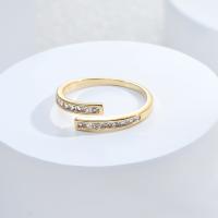 Cubic Zirconia Micro Pave Brass Finger Ring, plated, fashion jewelry & micro pave cubic zirconia, golden, Inner Approx 17mm 