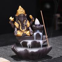 Incense Smoke Flow Backflow Holder Ceramic Incense Burner, Purple Clay, handmade, for home and office & durable & multifunctional 