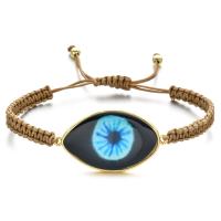 Evil Eye Schmuck Armband, Terylen Schnur, mit Harz, blöser Blick, handgemacht, Bohemian-Stil & unisex & einstellbar, keine, Länge:ca. 28 cm, verkauft von PC