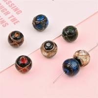 Gold Foil Lampwork Beads, Round, DIY 