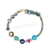 Pulseras de cristal de Murano, con Hematite & Perlas cultivadas de agua dulce, hecho a mano, elástico & estilo popular & para mujer, longitud:aproximado 17 cm, Vendido por UD