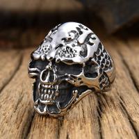 Anillo de dedo de acero Titanium de, Partículas de acero, Calavera, pulido, Joyería & diverso tamaño para la opción & para hombre, Vendido por UD