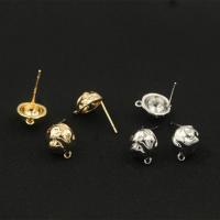 Brass Earring Stud Component, plated, DIY Approx 1.1mm 