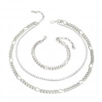 Zirkonia Micro Pave Schmucksets Messing, plattiert, Doppelschicht & verschiedene Stile für Wahl & Micro pave Zirkonia & für Frau, keine, Länge:ca. 15.35 ZollInch, ca. 7.09 ZollInch, verkauft von PC