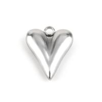 Stainless Steel Heart Pendants, 304 Stainless Steel, DIY, original color 