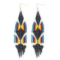 Fashion Fringe Earrings, Seedbead, mit Zinklegierung, goldfarben plattiert, Bohemian-Stil & für Frau, 35x155mm, verkauft von Paar