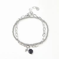 Pulsera de Piedras Preciosas, acero inoxidable 304, con Piedra arenisca azul & arena dorada, Recubrimiento iónico al vacío, unisexo, más colores para la opción, 3mm, longitud:20 cm, Vendido por UD