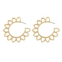 Pendientes de Perno de Aleación de Zinc, Flor, chapado en color dorado, Joyería & para mujer, 50x50mm, Vendido por Par