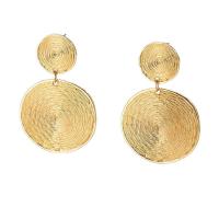 Boucle d'oreille goutte Zinc Alloy, alliage de zinc, Rond, Placage de couleur d'or, bijoux de mode & pour femme Vendu par paire