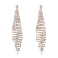 Fashion Fringe Earrings, Eisen, plattiert, Modeschmuck & mit Strass, keine, 20x86mm, verkauft von Paar