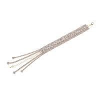 Zinc Alloy Rhinestone Bracelets, with 8cm extender chain, plated, fashion jewelry & with rhinestone 20mm .5 cm 