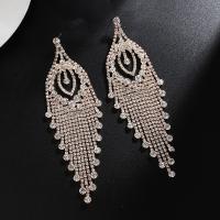 Iron Drop Earring, plated, fashion jewelry & with rhinestone 