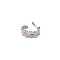 Anillo de dedo de acero Titanium de, Partículas de acero, Hoja, Recubrimiento iónico al vacío, ajustable & para mujer, más colores para la opción, tamaño:6-8, Vendido por UD