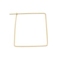 Brass Earring Drop Component, Square, 14K gold plated, DIY & hollow 