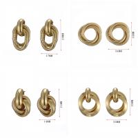 Boucle d'oreille de goutte en fer, Placage de couleur d'or, styles différents pour le choix & pour femme, 14-33mm, Vendu par paire