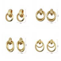 Iron Drop Earring, gold color plated & for woman & hollow, 19-42mm 