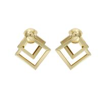 clou d'oreille en fer, Placage de couleur d'or, styles différents pour le choix & pour femme & creux, 24-49mm, Vendu par paire