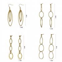 Iron Drop Earring, KC gold color plated & for woman & hollow, 11-78mm 