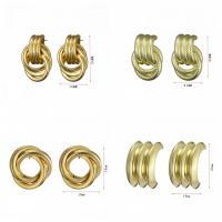 Boucle d'oreille de goutte en fer, Placage de couleur d'or, styles différents pour le choix & pour femme, 15-32mm, Vendu par paire