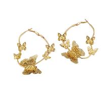 Iron Drop Earring, gold color plated & for woman, 43-65mm 