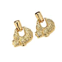 Boucle d'oreille de goutte en fer, Placage de couleur d'or, styles différents pour le choix & pour femme, 37-61mm, Vendu par paire