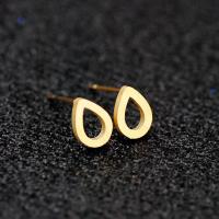 Stainless Steel Stud Earring, 304 Stainless Steel, Teardrop, Vacuum Plating, fashion jewelry & for woman & hollow, golden Approx 